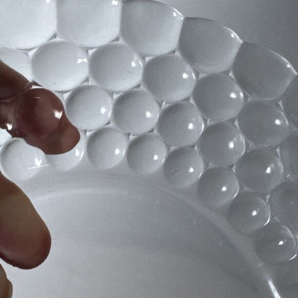 Vintage Clear Bubble Glass Round 8.75" Bowl Dish Bubble - Picture 8 of 9